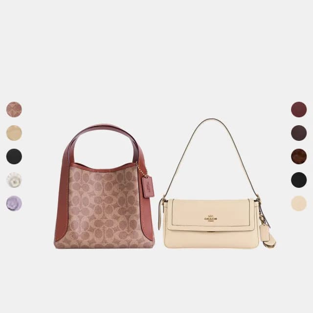 【COACH】蔻馳官方直營 ETTA/KLARE/HADLEY 小號翻蓋單肩手袋 單肩包 斜背包 半月包-多色任選(CCV63/CW205)