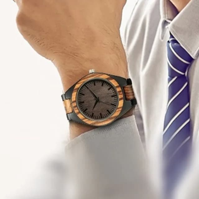 【LEEHER】雙11 斑馬木手錶/木錶/手錶/腕錶/木頭手錶/男生手錶/黑檀手錶/飾品/指針手錶/石英錶/紅檀手錶/