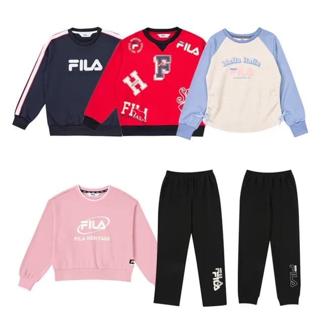 【FILA官方直營】KIDS 童裝 男童/女童 童長袖圓領上衣(任選)
