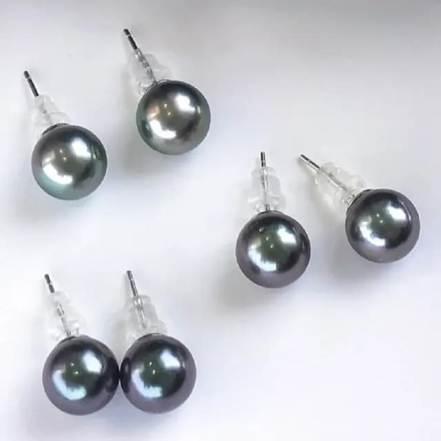 【La Corser】12-13mm 天然大溪地黑珍珠 18K金耳釘 天然海水珍珠 強光對珠耳飾 氣質優雅珍珠素釘