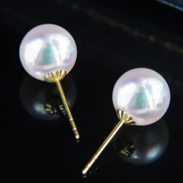 【La Corser】7-7.5mm 日本 Akoya 天然海水珍珠 耳釘 18K金 天女級 耳飾 簡約耳環 空姐必備