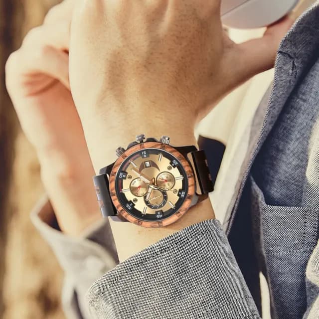 【LEEHER】手錶/木質腕錶/木頭錶/石英錶/腕錶/檀木錶帶/男生手錶/檀木手錶/木錶/指針手錶/檀木石英錶/