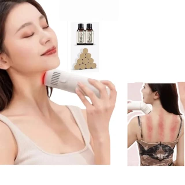 【楠陽艾】贈艾柱/精油-多功能砭石美容棒艾灸棒(自動熱敷棒 按摩棒 刮痧棒 交換禮物 新年禮物)