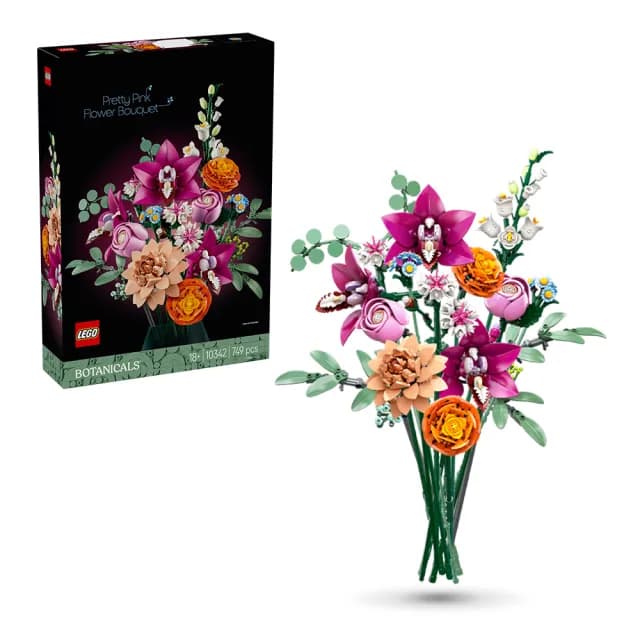 【LEGO 樂高】Botanicals 10342 優雅粉紅花束(花藝 居家擺設 積木 玩具模型 情人節禮物)