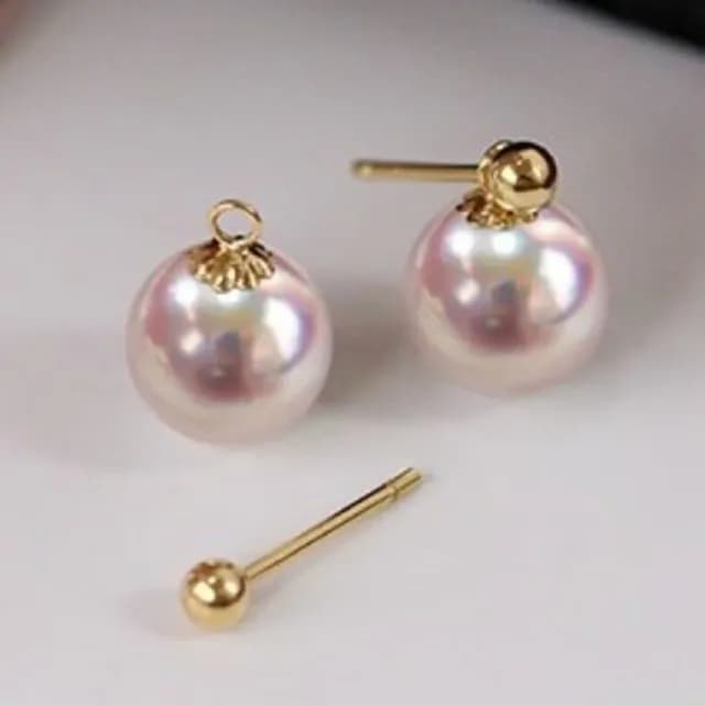 【La Corser】一款三戴 7-7.5mm 日本極光 Akoya 海水珍珠 耳釘 簡約輕奢設計 耳環 18K金 質感 耳飾