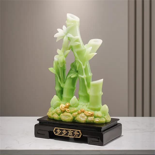 【超微米】新中式步步高升擺件 富貴竹子 玄關客廳辦公室裝飾品 喬遷禮物(風水招財擺件19.5*11*31.5CM)