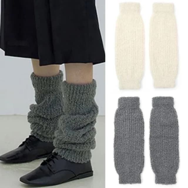 【巴黎精品】現貨+預購 針織堆堆襪套泡泡襪小腿襪秋冬防寒加絨厚磅休閒生日禮物(羊毛女襪子2色a1ls19)