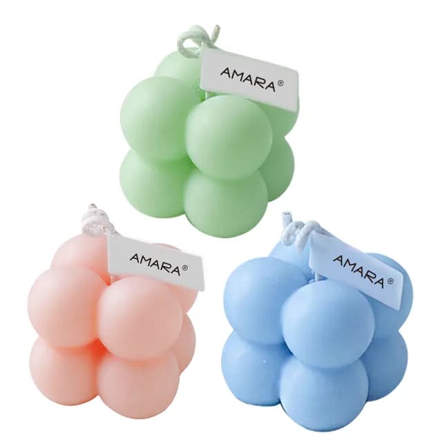 【AMARA】AMARA 三款小確幸系列蠟燭 三色心緒石 顏色隨機(香氛蠟燭 居家香氛 生日 聖誕 交換 情人節禮物)