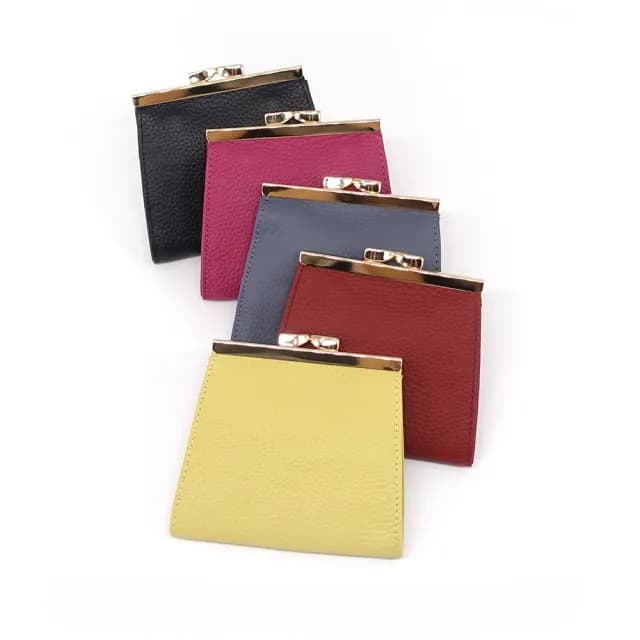 【LouiseC.】Tree House 牛皮口金釦零錢包短夾-5色(YS2610)