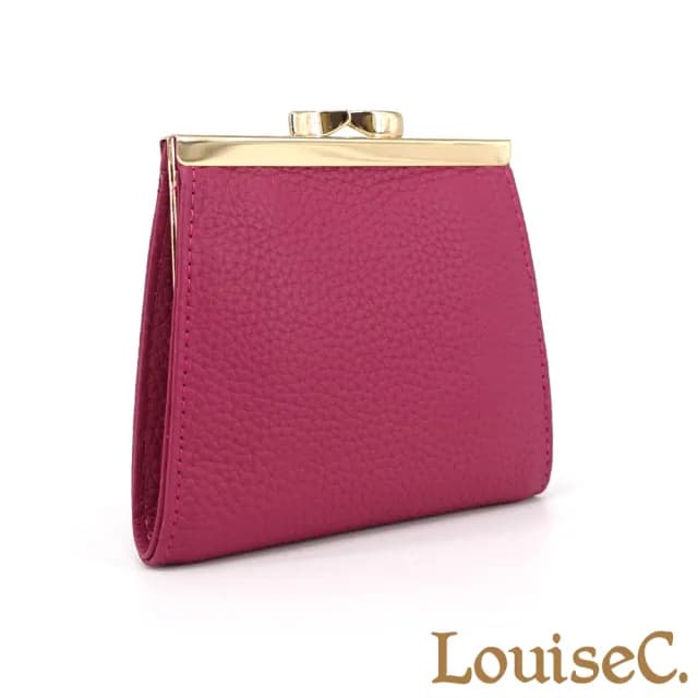 【LouiseC.】Tree House 牛皮口金釦零錢包短夾-5色(YS2610)