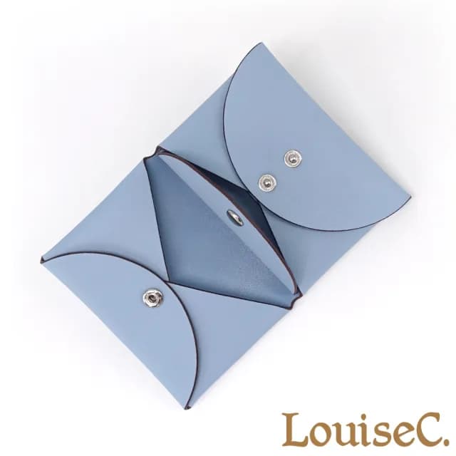 【LouiseC.】Tree House 牛皮時尚印花釦式卡片零錢包短夾-4色(YS25199)