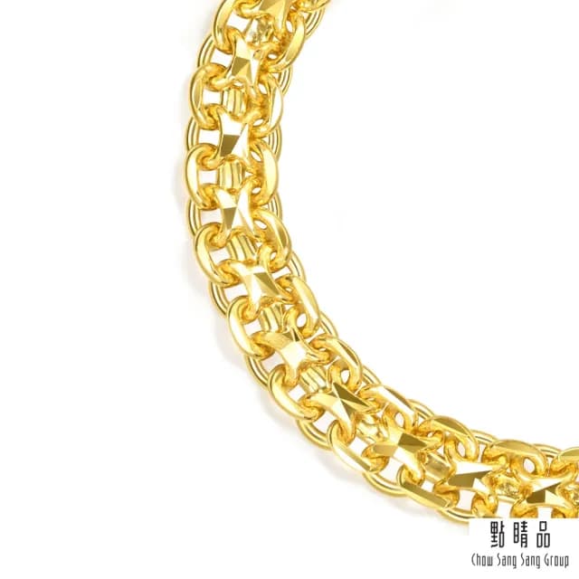 【點睛品】機織素鍊 黃金手鍊_計價黃金(19cm)