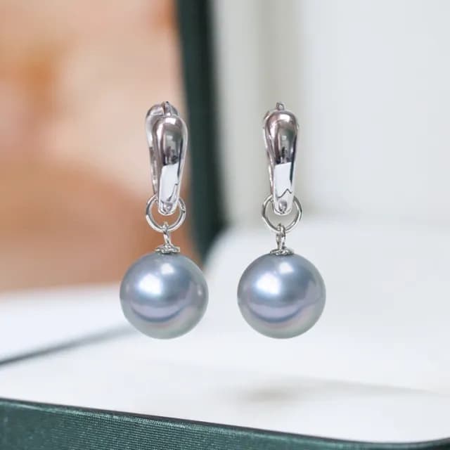 【La Corser】8-8.4mm 日本 Akoya 天然海水 真多麻珍珠 耳環 耳圈 正圓珍珠 18K金 耳扣 耳飾