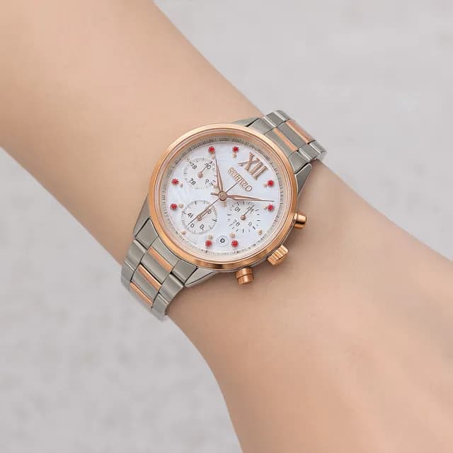 【SEIKO 精工】LUKIA系列 晶鑽時標 光動能 真三眼 女錶 V175-0EW0G/SSC824J(多重視界 閃耀由內而外)