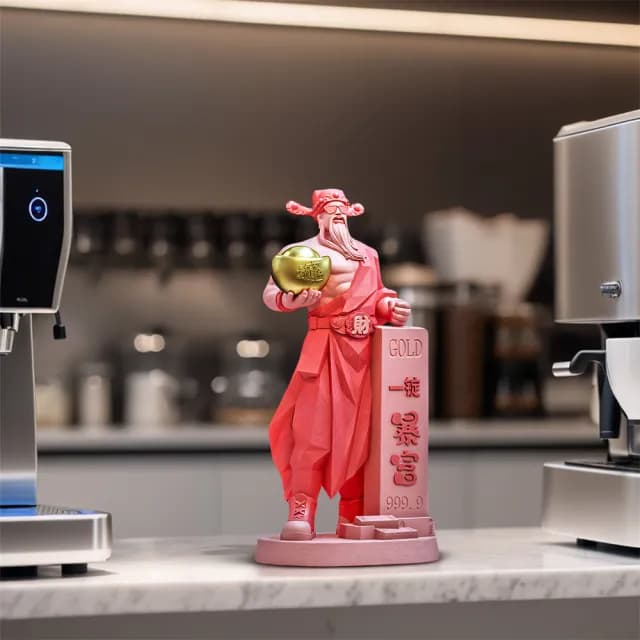 【超微米】一錠暴富 肌肉財神爺擺件 公司店鋪收銀前台裝飾品 喬遷開業禮品(財神爺擺件 大號)