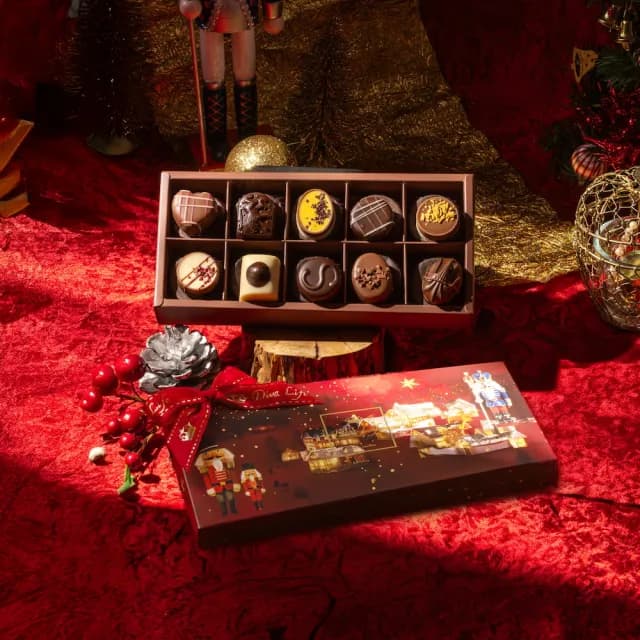 【Diva Life】聖誕胡桃鉗 銀饌10入比利時夾心巧克力禮盒(交換禮物)