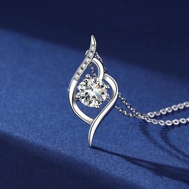 【米蘭精品】現貨+預購 莫桑石項鍊925純銀吊墜(1ct一見傾心簡約情人節生日聖誕節禮物女飾品74an38)