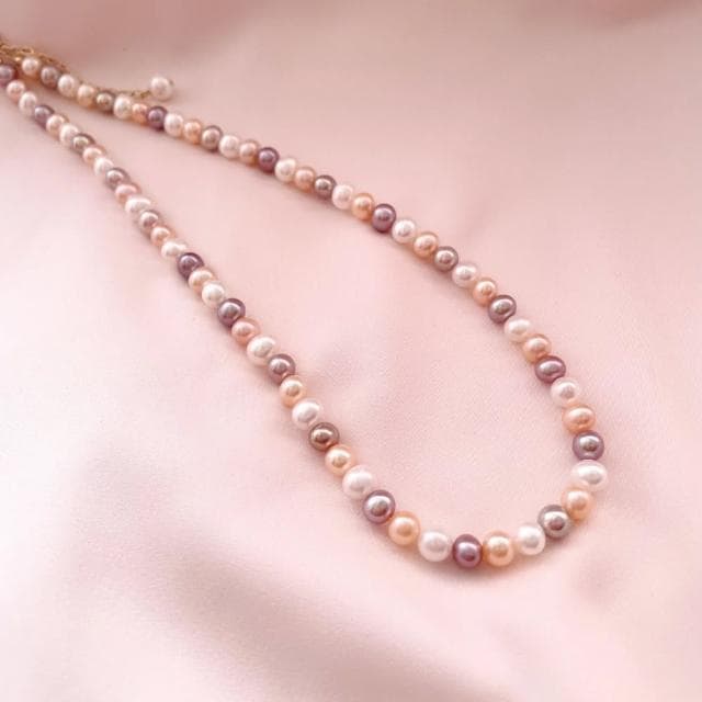 【Elegant 珍愛宣言】甜蜜繽紛天然珍珠彩色頸鏈(珍珠項鍊  珍珠頸鍊 淡水珍珠 飾品 送禮推薦)