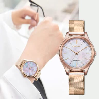 【CITIZEN 星辰】Hebe田馥甄廣告款 光動能時尚米蘭帶女錶-32mm 母親節 禮物 送禮(EM0508-80Y)