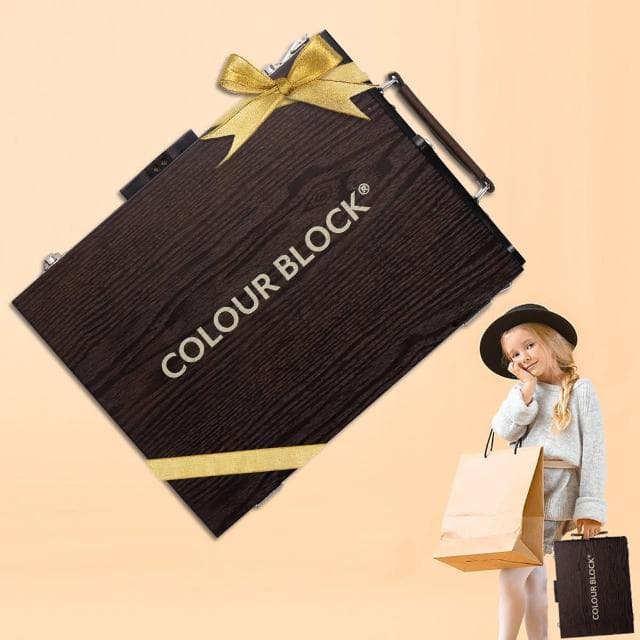 【COLOUR BLOCK】畫架型多媒材木盒組 收納畫具二合一(母親節送禮首選)