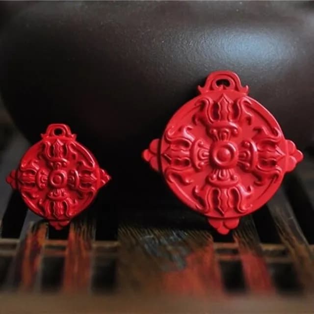 【米蘭精品】現貨+預購 硃砂項鍊掛牌吊墜(金剛降魔杵天然男女配件母親節情人節生日禮物2款74al38)