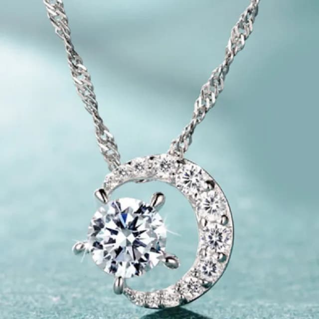 【Sayaka 紗彌佳】項鍊 飾品  永恒星月鑲鑽項鍊(飾品 禮物 禮盒)