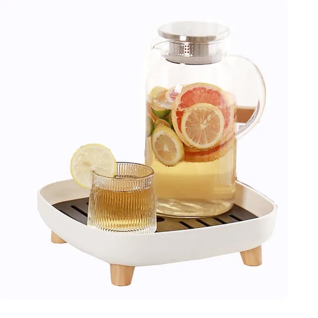 【PUSH!】品茗茶具 茶盤水果盤茶臺杯子收納瀝水盤(茶杯托盤正方形T01)