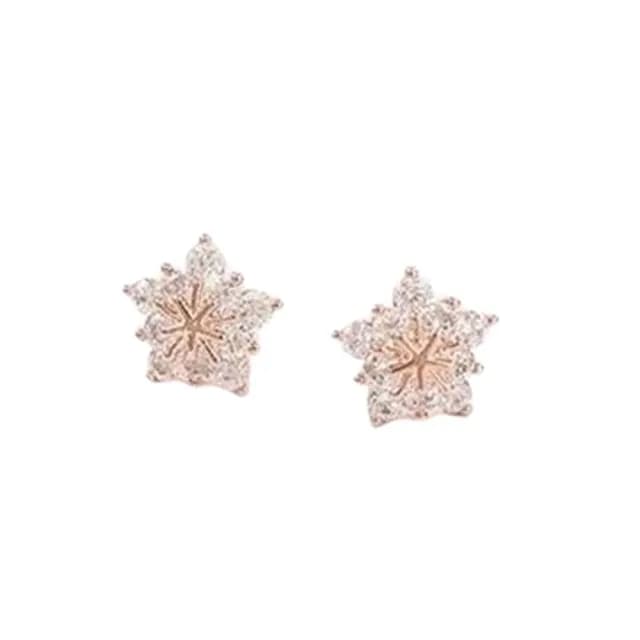 【米蘭精品】現貨+預購 鑲鑽耳環耳飾(時尚經典美麗雪花情人節生日聖誕節交換禮物女飾品73du16)