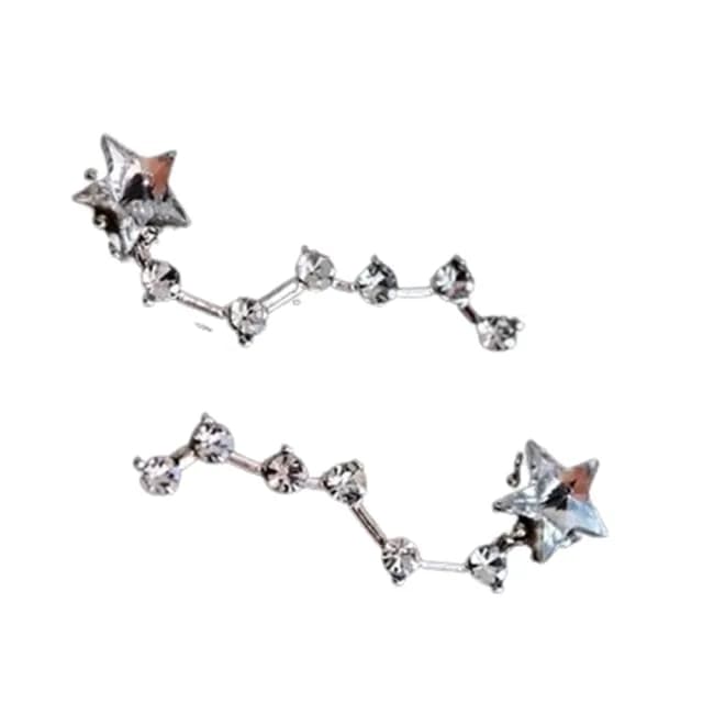 【米蘭精品】現貨+預購 鑲鑽耳環耳飾(時尚特別北斗星造型情人節生日聖誕節交換禮物女飾品73du22)