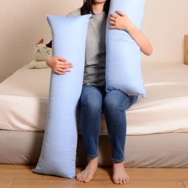 【三合苑HOMESense】天絲素色 小長抱枕 100x30cm 情人節 聖誕節 交換禮物 台灣製(晴空藍)