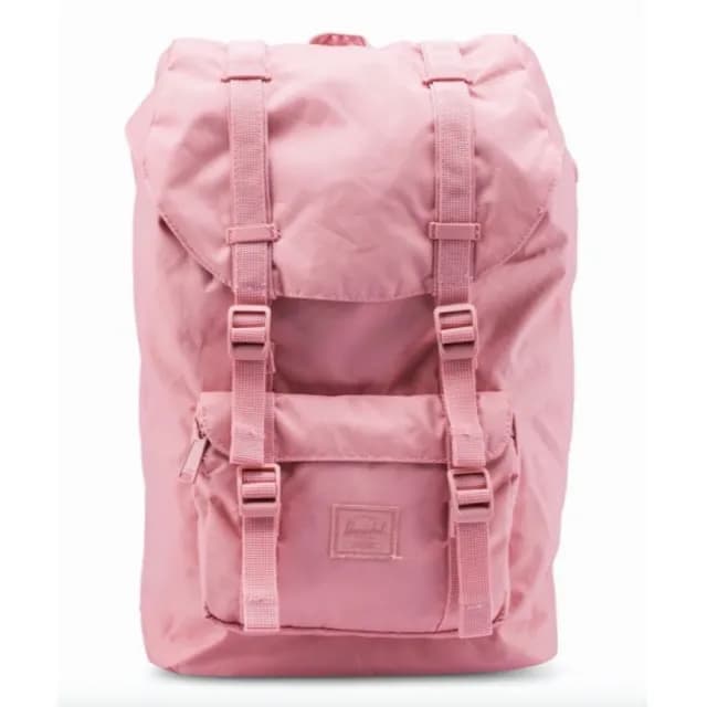 【Herschel】情人節禮物 Little America 中型 粉紅 粉色 磁扣 厚筆電夾層 輕量帆布 防潑水 背包 後背包 防 