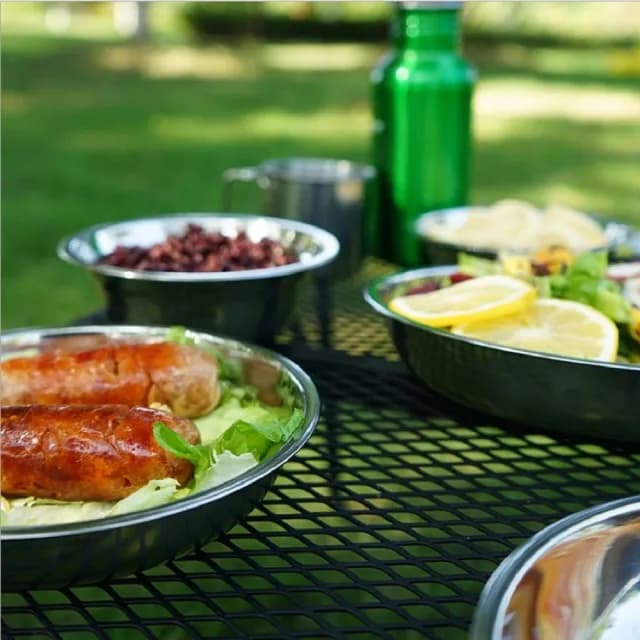 【Chill Outdoor】CLS 不鏽鋼露營碗盤 豪華17件套組(餐碗 餐具 食物盤 露營餐具 不鏽鋼餐具 碗盤組 鐵盤)