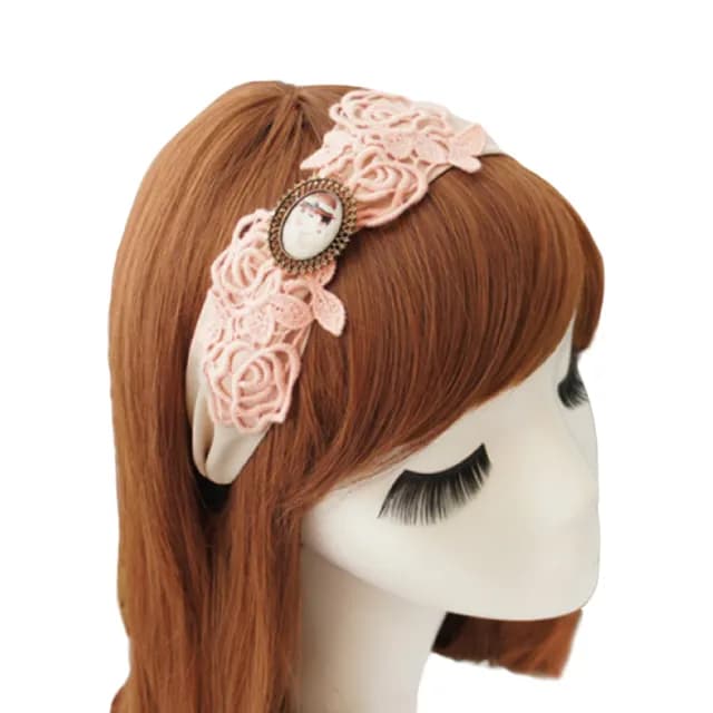 【Akiko Sakai】戴高帽的少女質感手作刺繡雕花髮箍 -單一款式(生日 送禮 禮物)