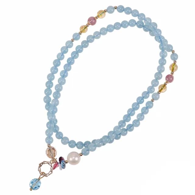 【雨揚】【週年慶】水中精靈海藍寶多圈式手鍊