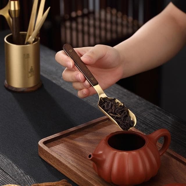 【PUSH!】PUSH!品茗喝茶具純銅茶道六君子茶夾茶刀茶勺杯叉養壺筆茶刮茶具配件(六君子六件套T10)