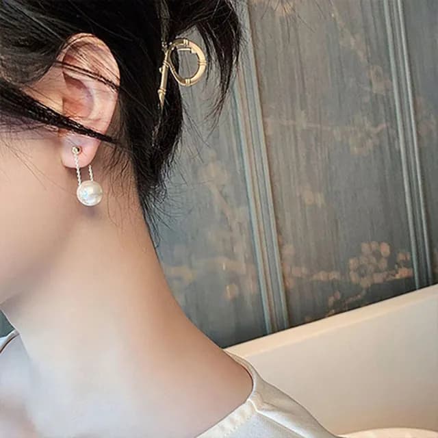 【MISS KOREA】韓國設計浪漫珍珠串鍊造型耳環(珍珠耳環 串鍊耳環)