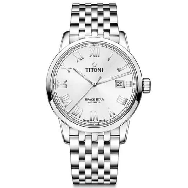 【TITONI 梅花錶】天星系列 簡約羅馬機械腕錶 七夕 情人節 禮物 送禮 推薦(83538S-561)