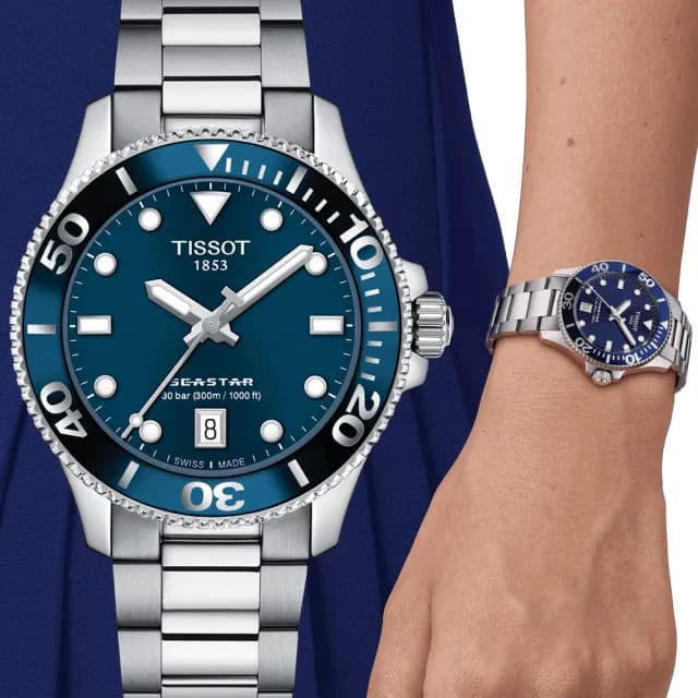 【TISSOT 天梭 官方授權】Seastar 1000 海星300米潛水錶 男錶 手錶(T1202101104100/36mm)