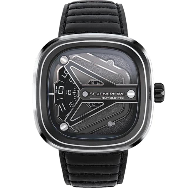 【SEVENFRIDAY】CHROME 龐克摩托車自動上鍊機械錶-黑/47.6x47mm 送禮 禮物 推薦(M3/08)