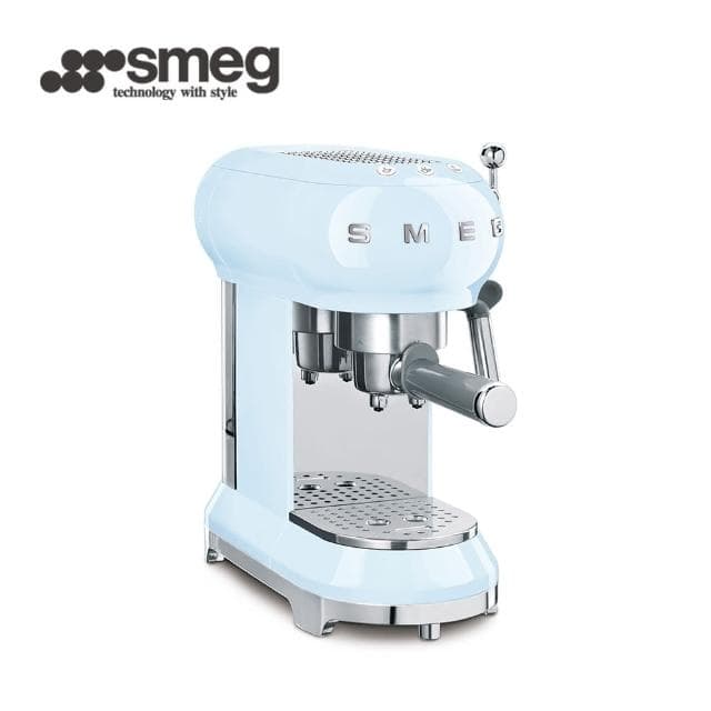 【SMEG】義大利半自動義式咖啡機-粉藍色(ECF01PBUS)