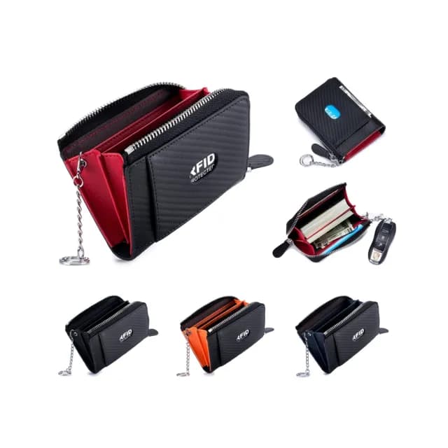 【玩皮工坊】真皮RFID碳纖維牛皮L型 LH865 男士零錢包(真皮包包 四色可選)