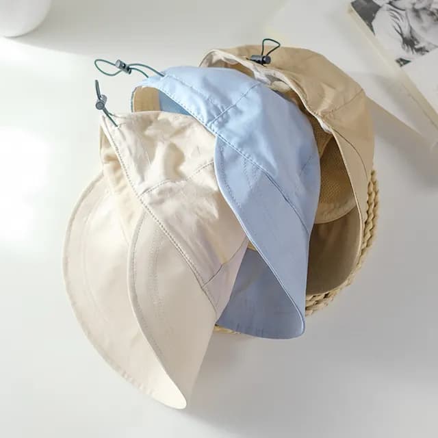 【米蘭精品】現貨+預購 鴨舌帽防曬帽(大簷速乾遮陽漁夫帽女帽子母親節禮物4色74cp6)