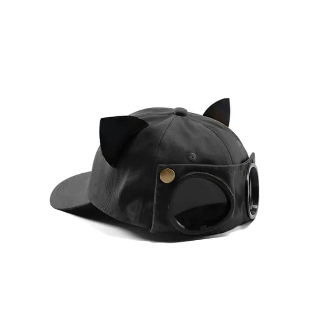 【米蘭精品】現貨+預購 棒球帽防曬帽(可愛貓耳墨鏡鴨舌帽男女帽子母親節禮物4色74cp27)