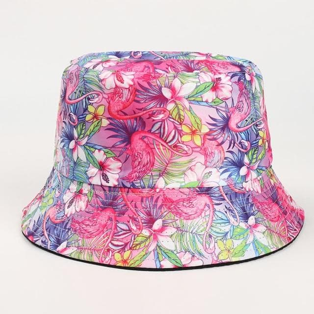 【米蘭精品】現貨+預購 漁夫帽遮陽帽(雙面可摺疊印花平頂男女帽子情人節生日聖誕節交換禮物5色74cq33)