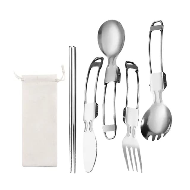 【AHOYE】100g輕量折疊餐具套裝 刀子+叉子+湯匙(野餐 露營 環保餐具)