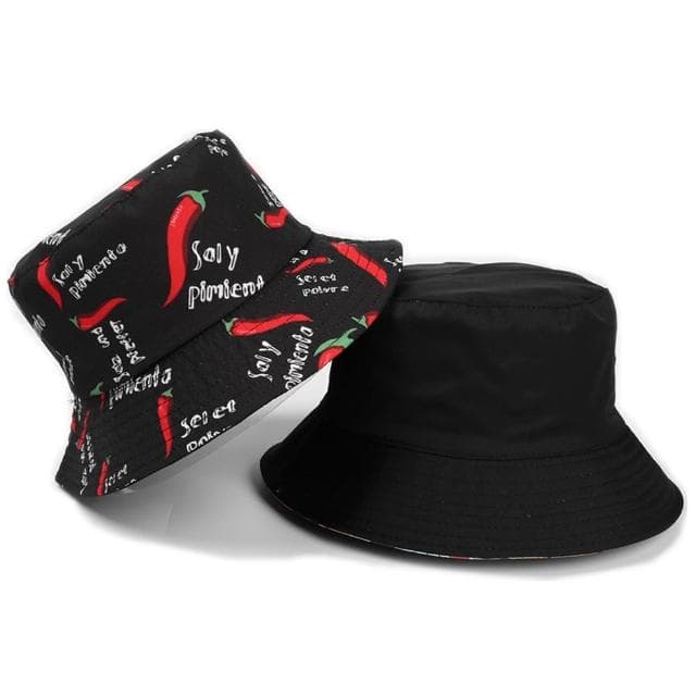 【米蘭精品】現貨+預購 漁夫帽遮陽帽(辣椒字母平頂雙面男女帽子情人節生日聖誕節交換禮物74cq61)