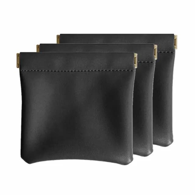 【AHOYE】雙11 PU皮擠壓零錢包 3入組(線材收納袋 耳機收納袋 零錢袋)