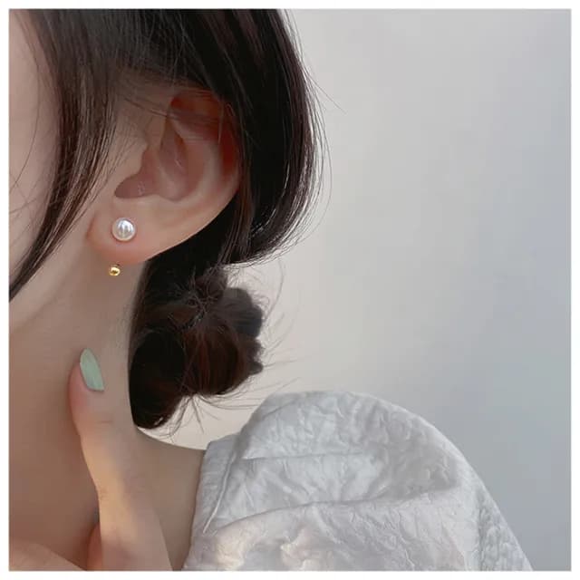 【HaNA 梨花】高級情調．入眼精緻款珍珠小金珠耳環(耳環 耳飾 耳圈 耳釘 耳扣 耳墜)