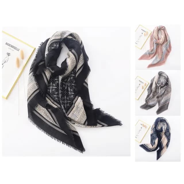 【Jun Jun】棉麻質感大方巾 圍巾_C1039(多色選)