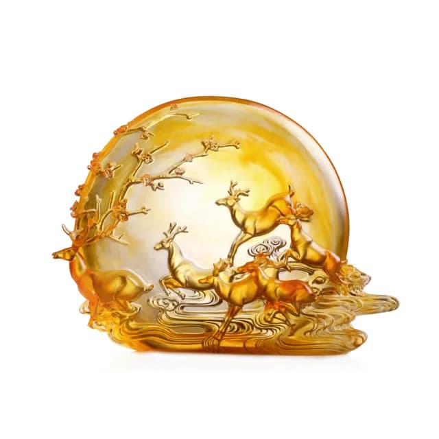 【琉璃工房 LIULI】勝利之歌 六隻鹿  開店禮物/入厝禮(琉璃/禮物/玻璃/水晶/藝術品/擺飾/)